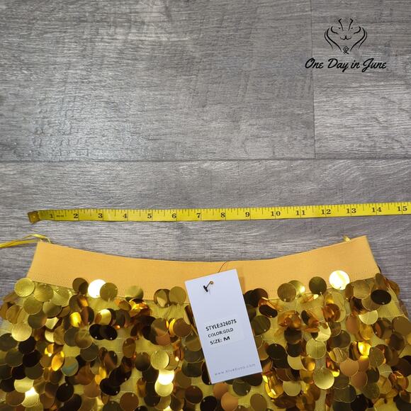 blue b. Pull On Sequin Mini Skirt Size M - Picture 3 of 5